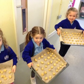 Baking honey biscuits