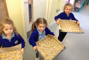 Baking honey biscuits